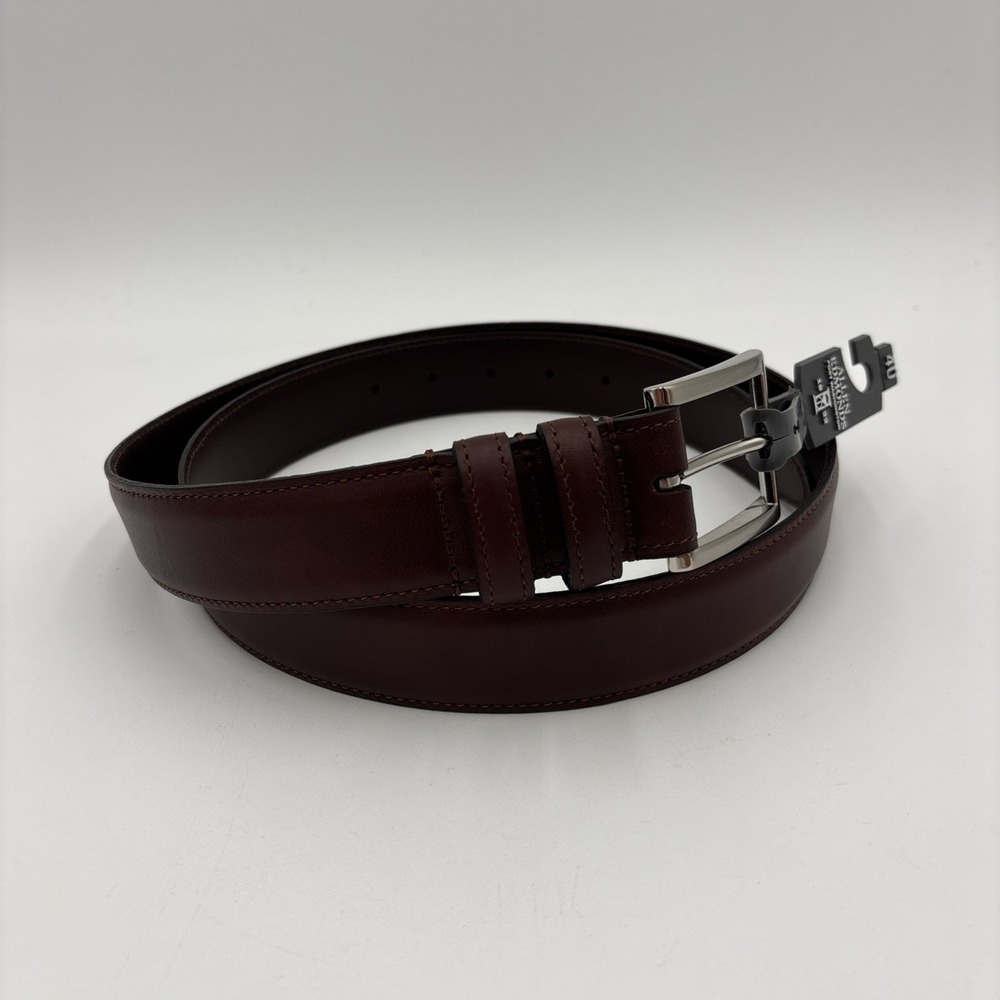 Allen Edmonds Wide Basic Leather Belt Chili Brown Italian Calfskin Mens Sz 40
